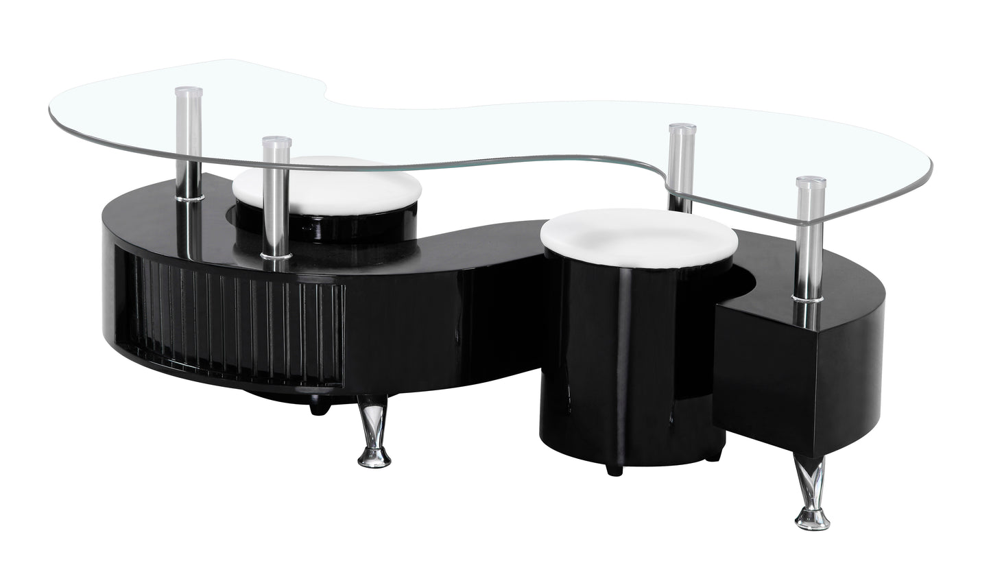 Krista Black High Gloss Coffee Table with Black Border