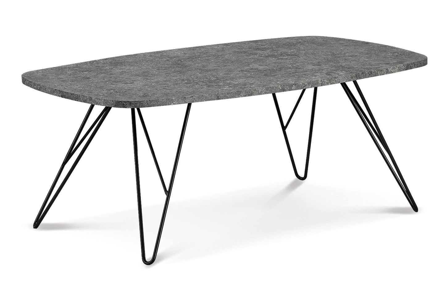 Mercia Coffee Table Stone with Black Metal Legs