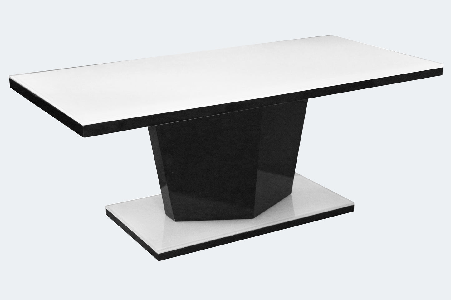 Nora Super White Glass Coffee Table White & Black