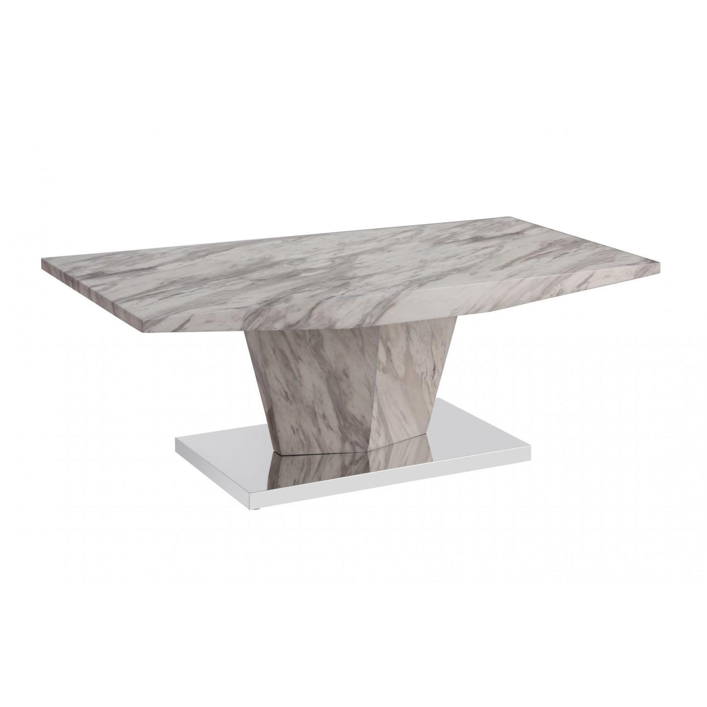 Rosebank Marble Effect Dining Table with Stainless Steel Base