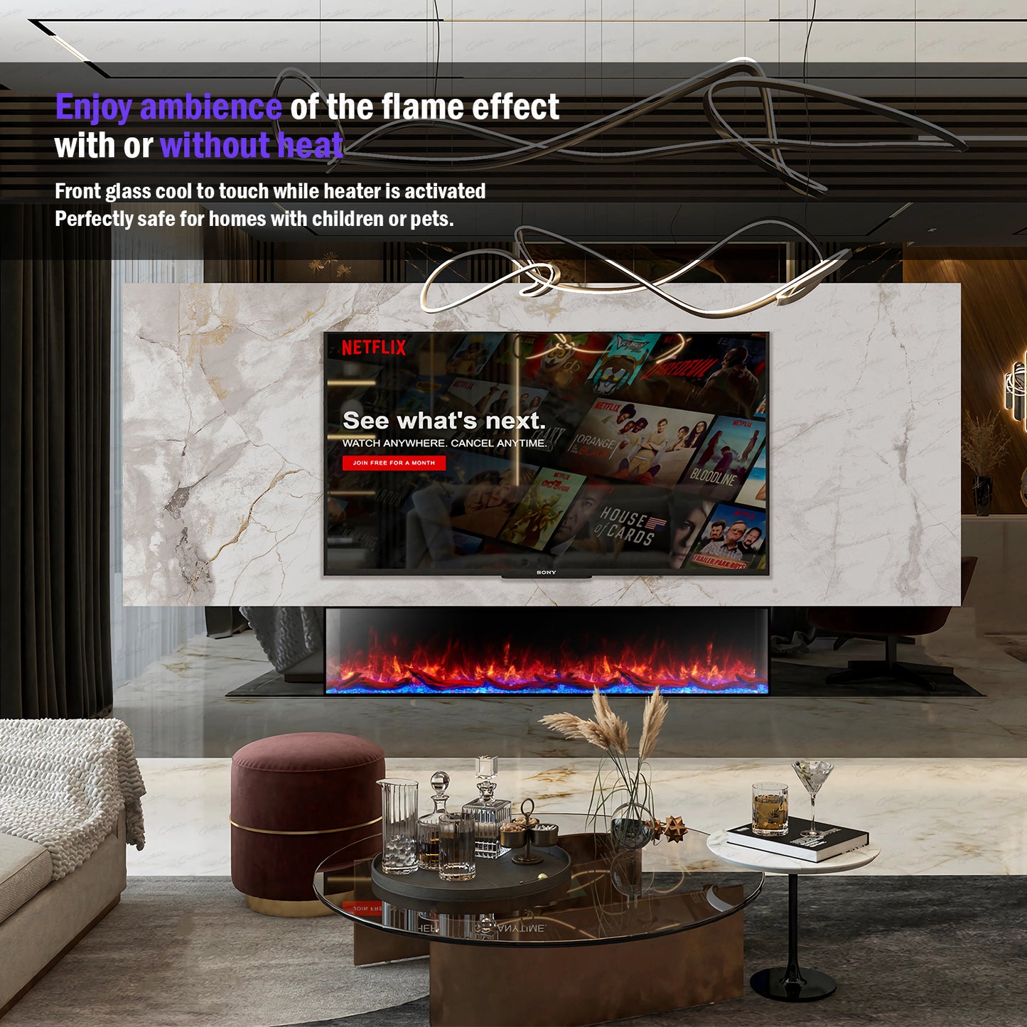 The Cullinan 3 Sided Deep Fire – 50 inch