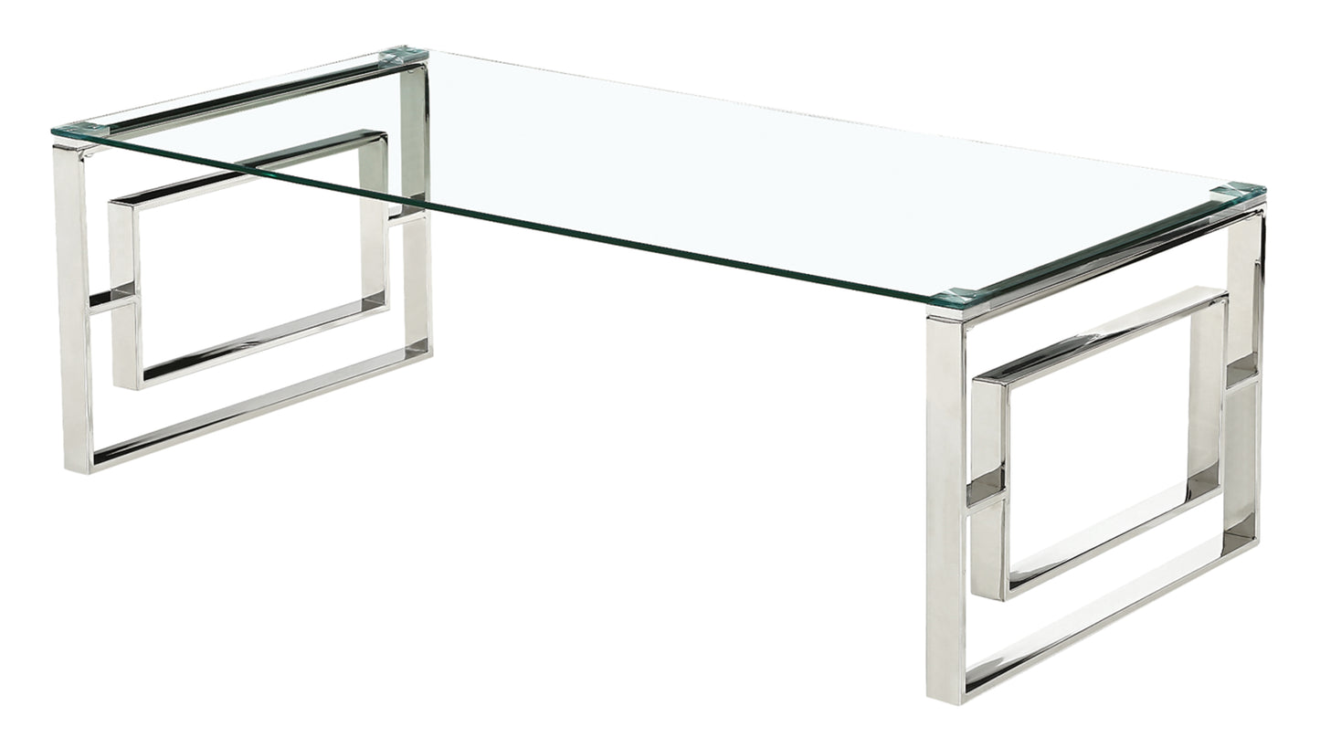 Memphis Silver Clear Glass Coffee Table