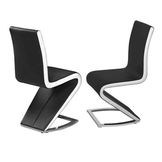 Aldridge Dining Chair Black with White PU Sides (set of 2)