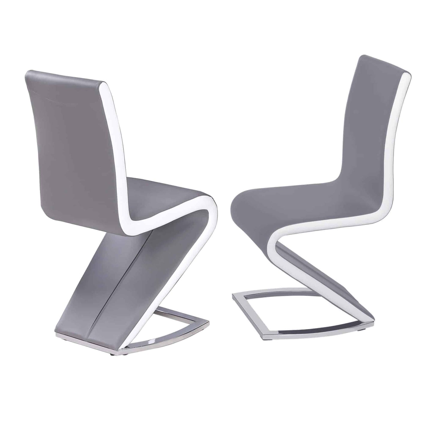 Aldridge Dining Chair White with Grey PU Sides (set of 2)