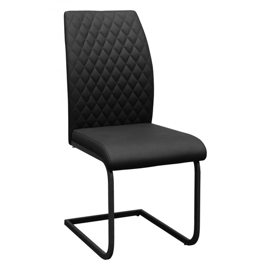 Austin PU Black Dining Chair with Black Metal legs (Set of 4)