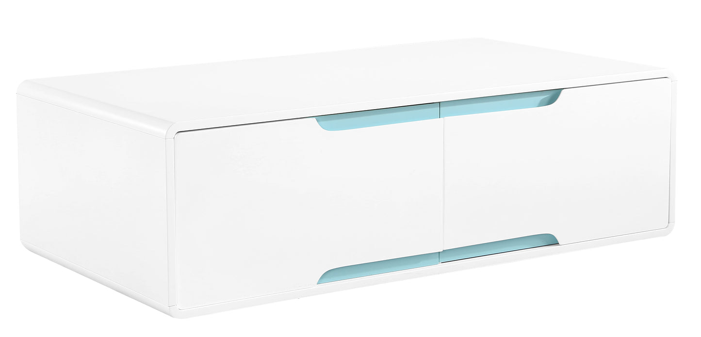 Badini Coffee Table White Matt Gloss 4 Drawer