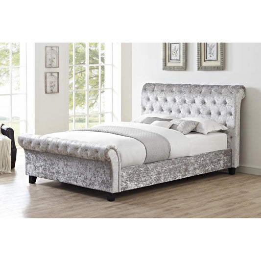 Casablanca (Serenity) Crushed Velvet King Size Bed Grey