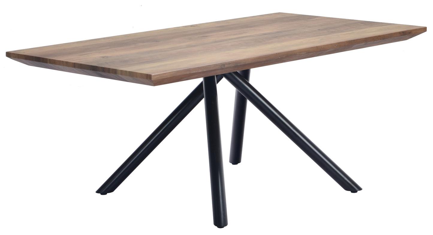 Castle Coffee Table Oak Veneer & Black Metal Legs