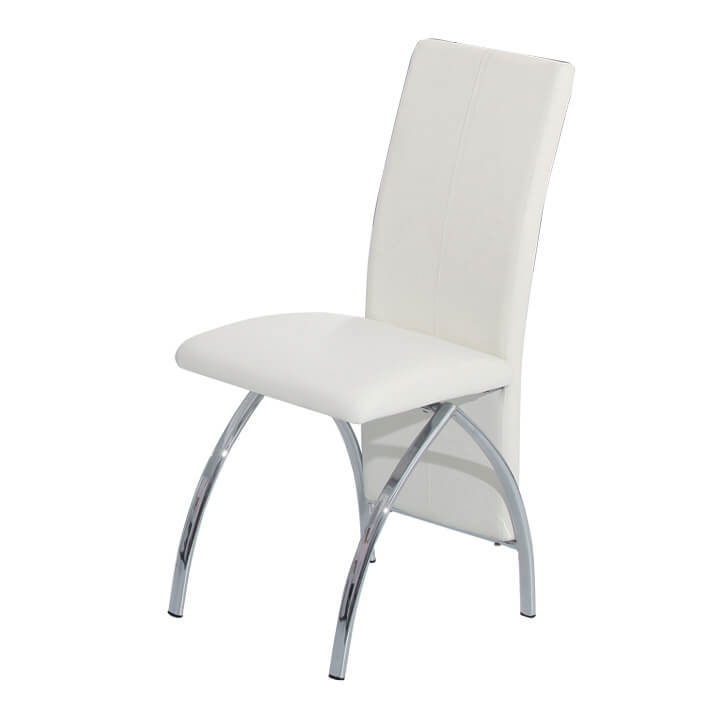 Costilla PU Dining Chair White & Chrome (Set of 4)