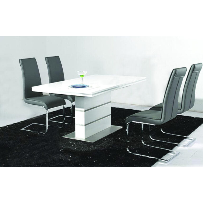 Dolores PU Dining Chair White & Chrome (Set of 4)