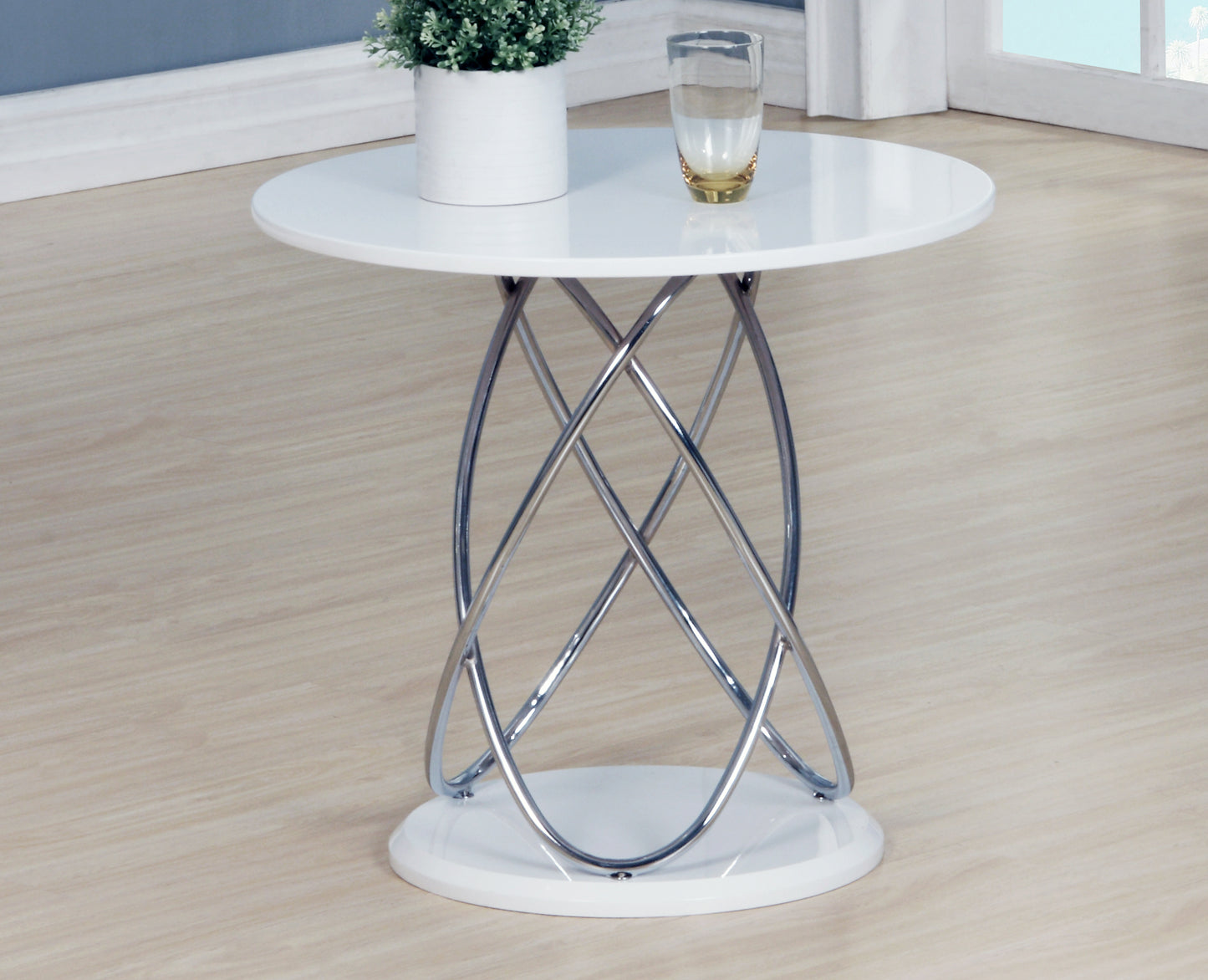 Eclipse White High Gloss Lamp Table