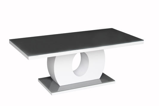 Edenhall Grey Glass Coffee Table Grey & White HG