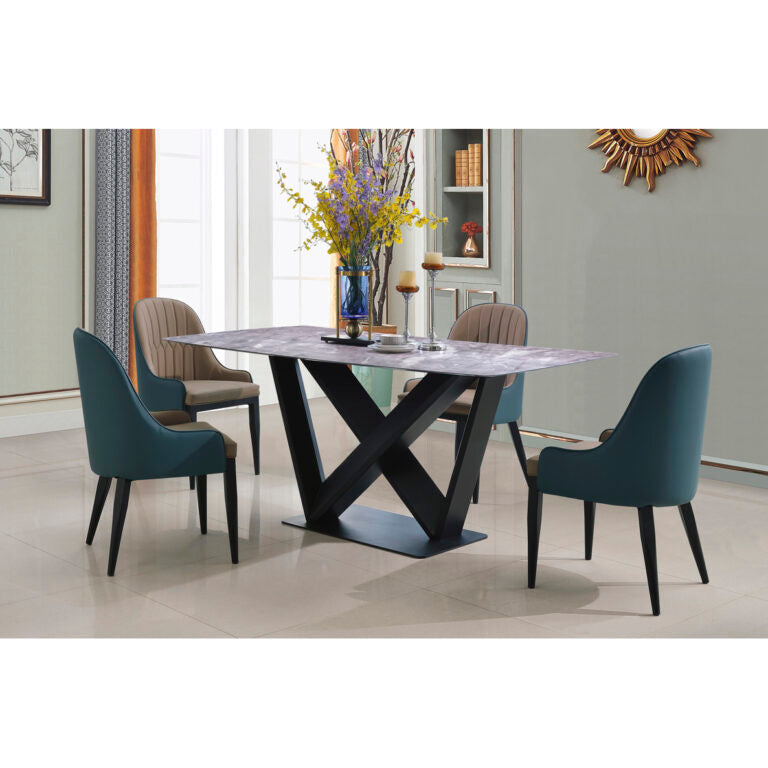 Glendale Fabric Dining Chair with Black Metal Legs (Set of 2)