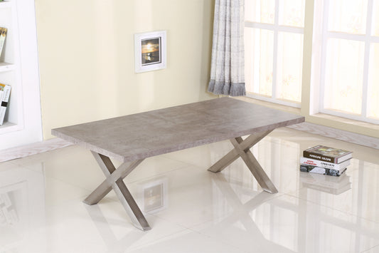 Helix Coffee Table Stone & Brushed Stainless Steel