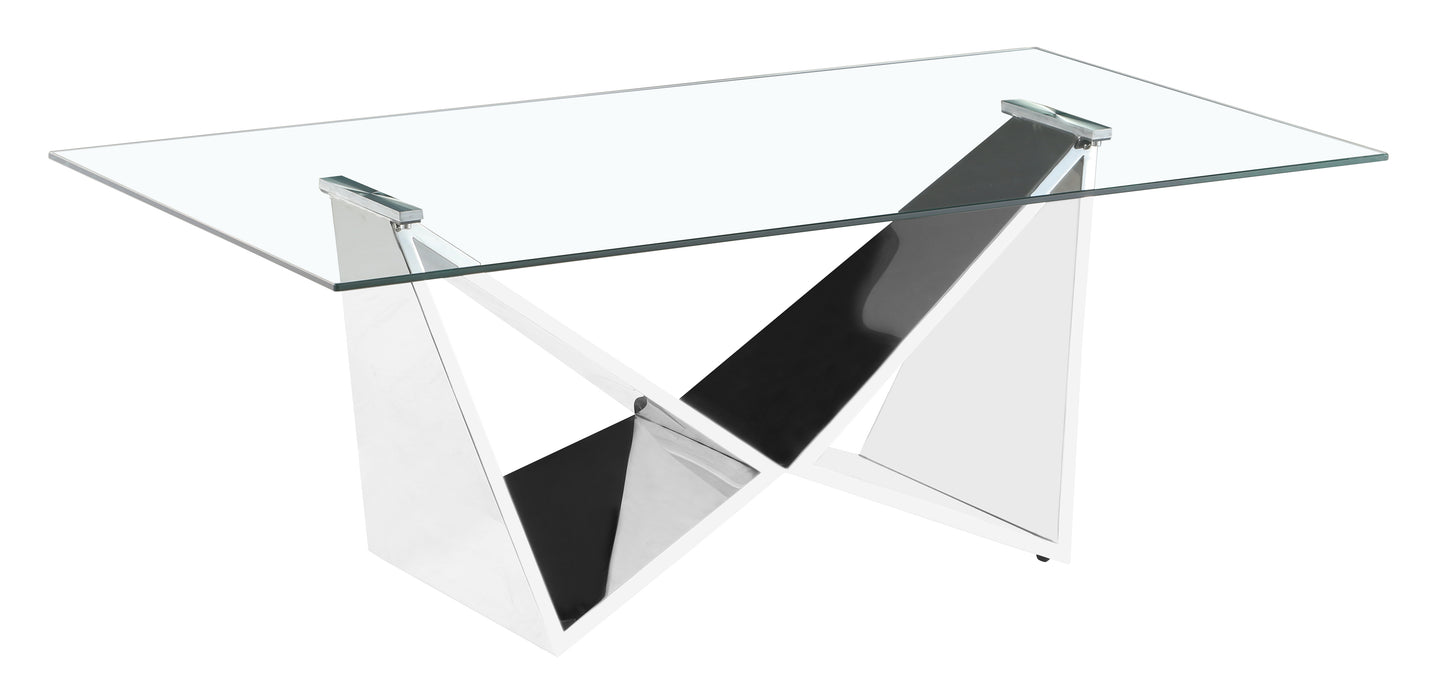 Konya Silver Clear Glass Coffee Table
