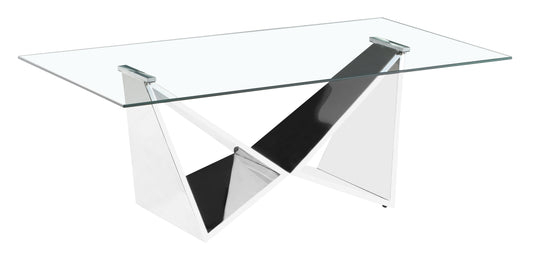 Konya Silver Clear Glass Coffee Table