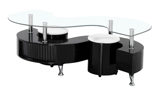 Krista Black High Gloss Coffee Table with Black Border