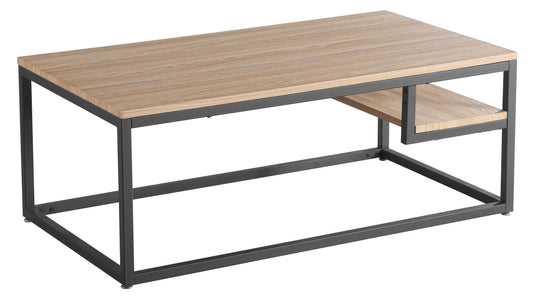 Licata Coffee Table Latte with Metal Black Painted Legs