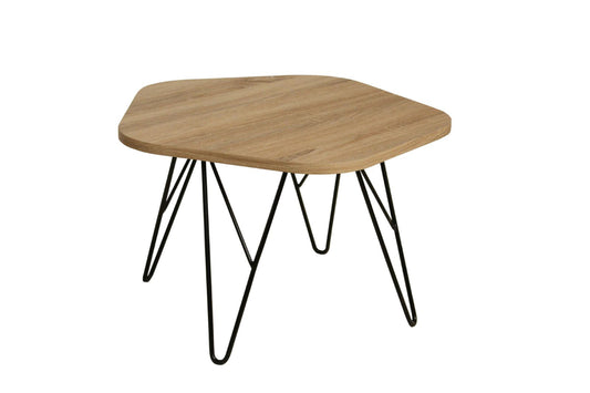 Lugano Coffee Table Natural with Black Metal Legs