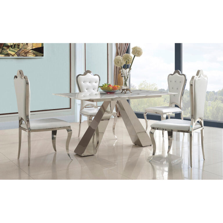 Madagascar PU Dining Chair Stainless Steel & PU (Set of 2)