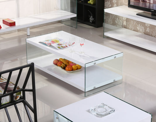 Marco White High Gloss & Glass Coffee Table