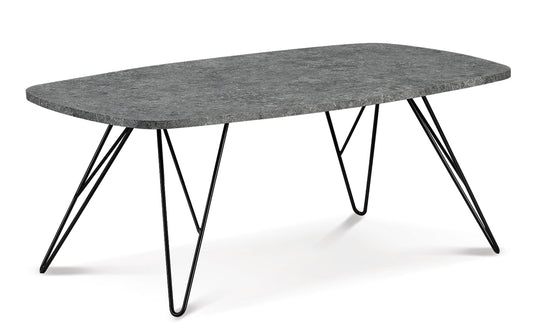 Mercia Coffee Table Stone with Black Metal Legs