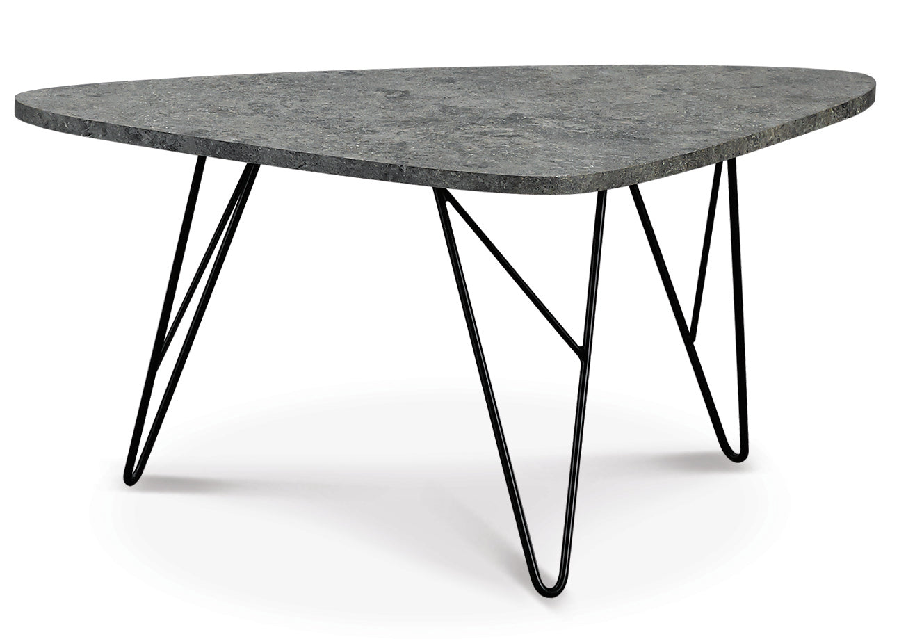 Ontario Coffee Table Stone with Black Metal Legs