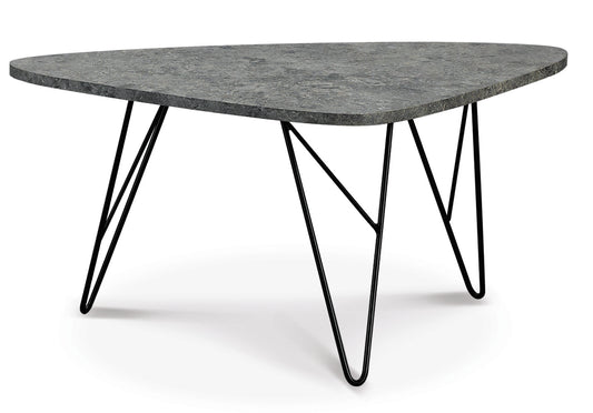 Ontario Coffee Table Stone with Black Metal Legs