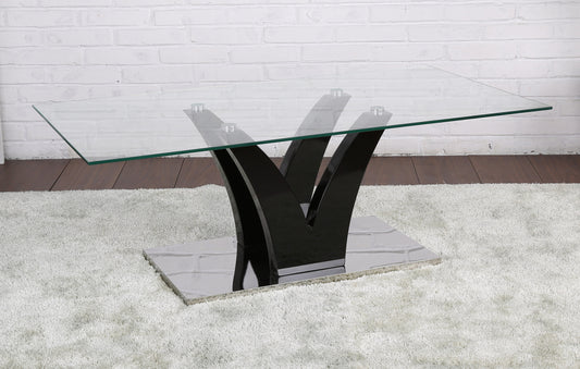Opal Glass Coffee Table Black High Gloss