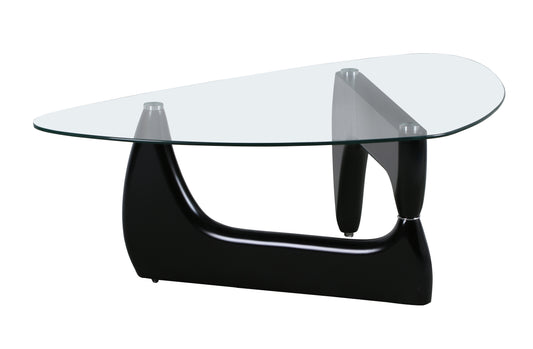 Paco Black High Gloss Coffee Table with Clear Glass Top
