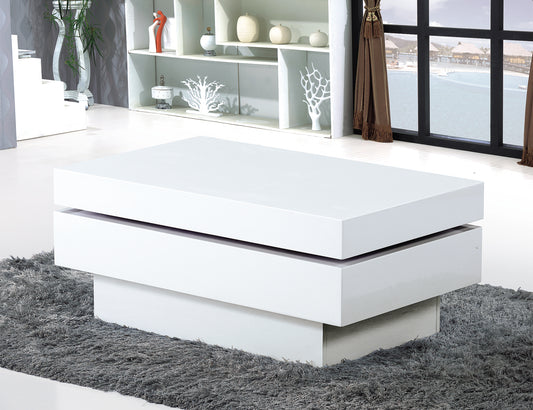Preston White High Gloss Movable Coffee Table