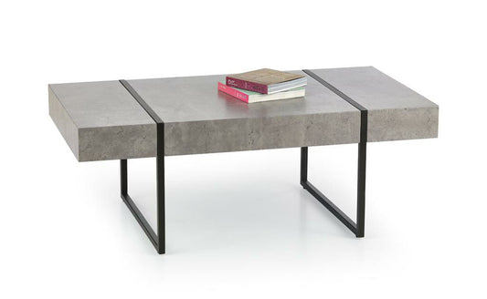 Sierra Coffee Table Stone with Black Metal Legs