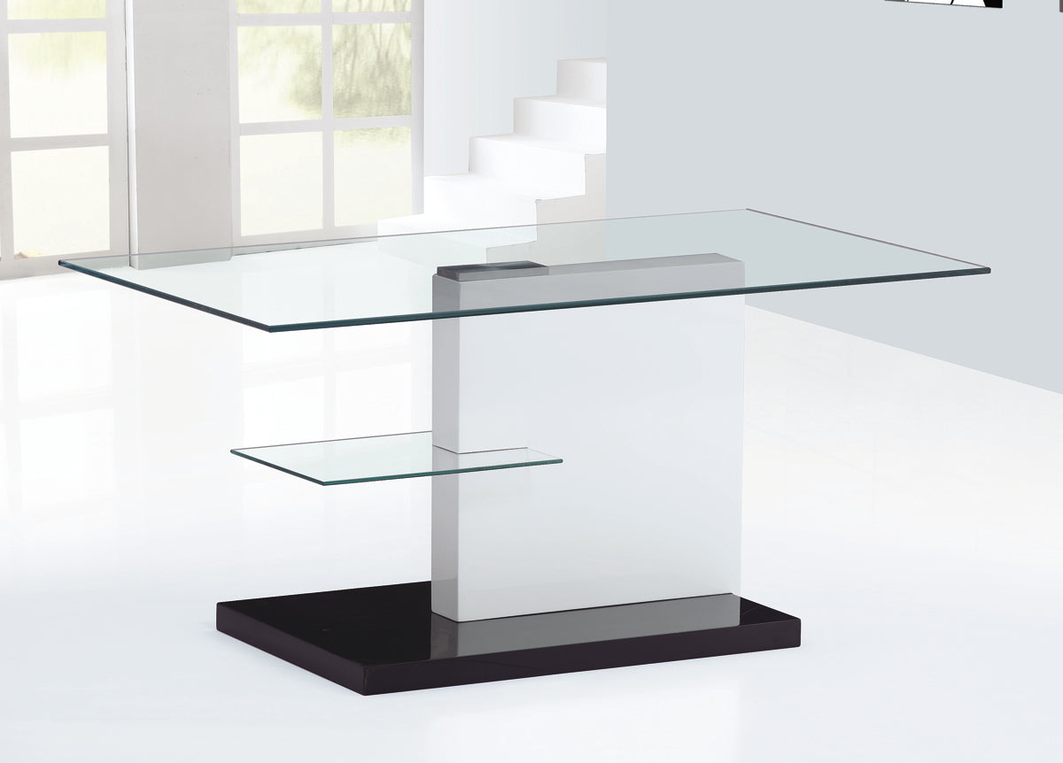 Spiers White High Gloss Coffee Table with Black HG Base