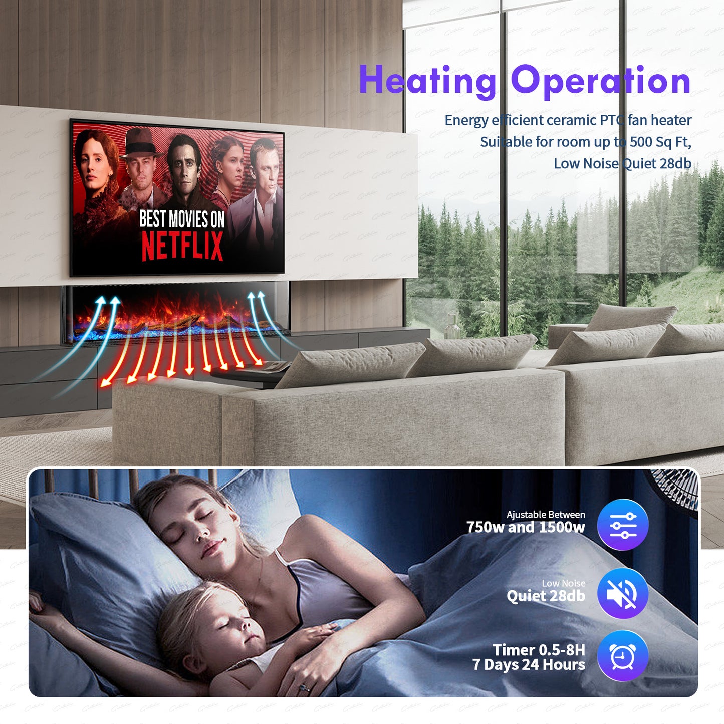 The Cullinan 3 Sided Deep Fire – 50 inch