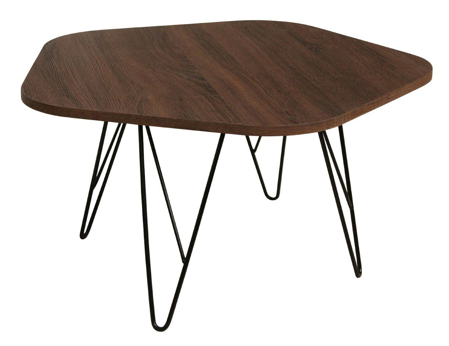 Tigris Coffee Table Walnut with Black Metal Legs