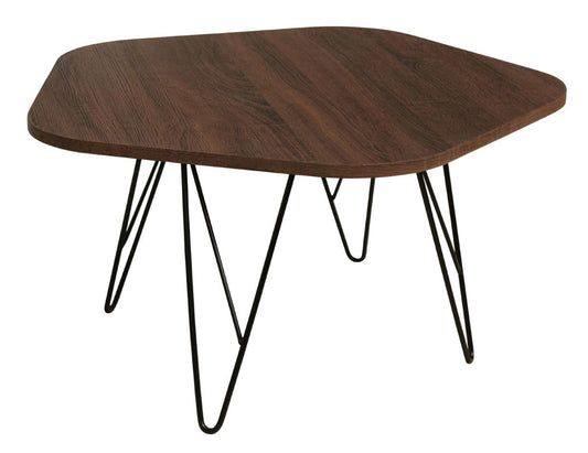 Tigris Coffee Table Walnut with Black Metal Legs