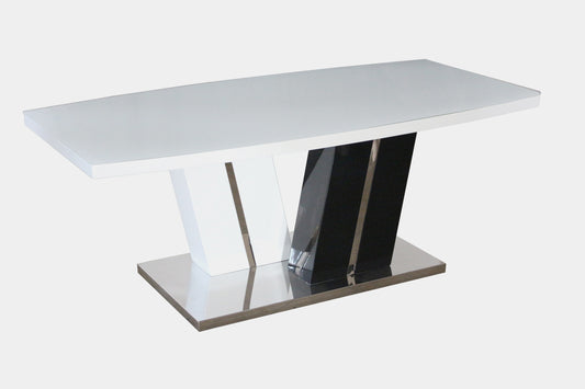 Titus Super White Glass Coffee Table White & Black