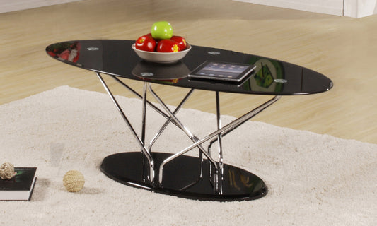Uplands Glass Coffee Table Chrome & Black