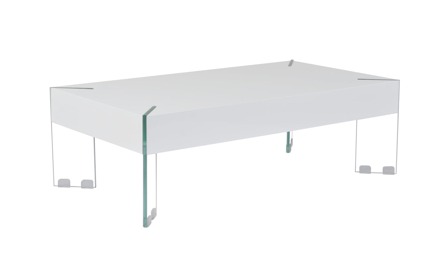 Waverly High Gloss Coffee Table White with Glass legs