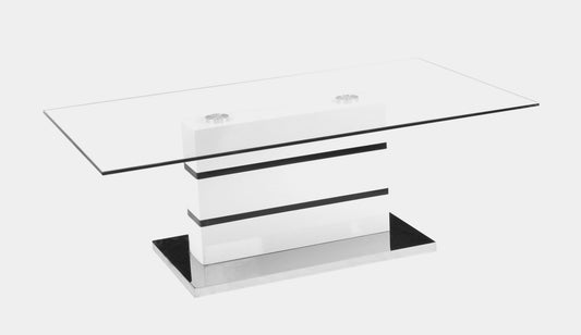 Yoki Glass Coffee Table White & Black
