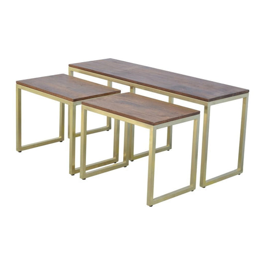 Chunky Gold Table Set of 3