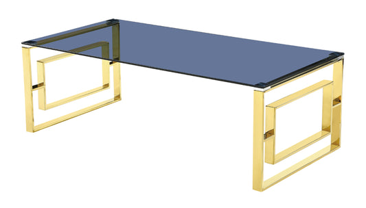 Memphis Gold Grey Glass Coffee Table