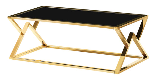 Mombasa Gold Black Glass Coffee Table